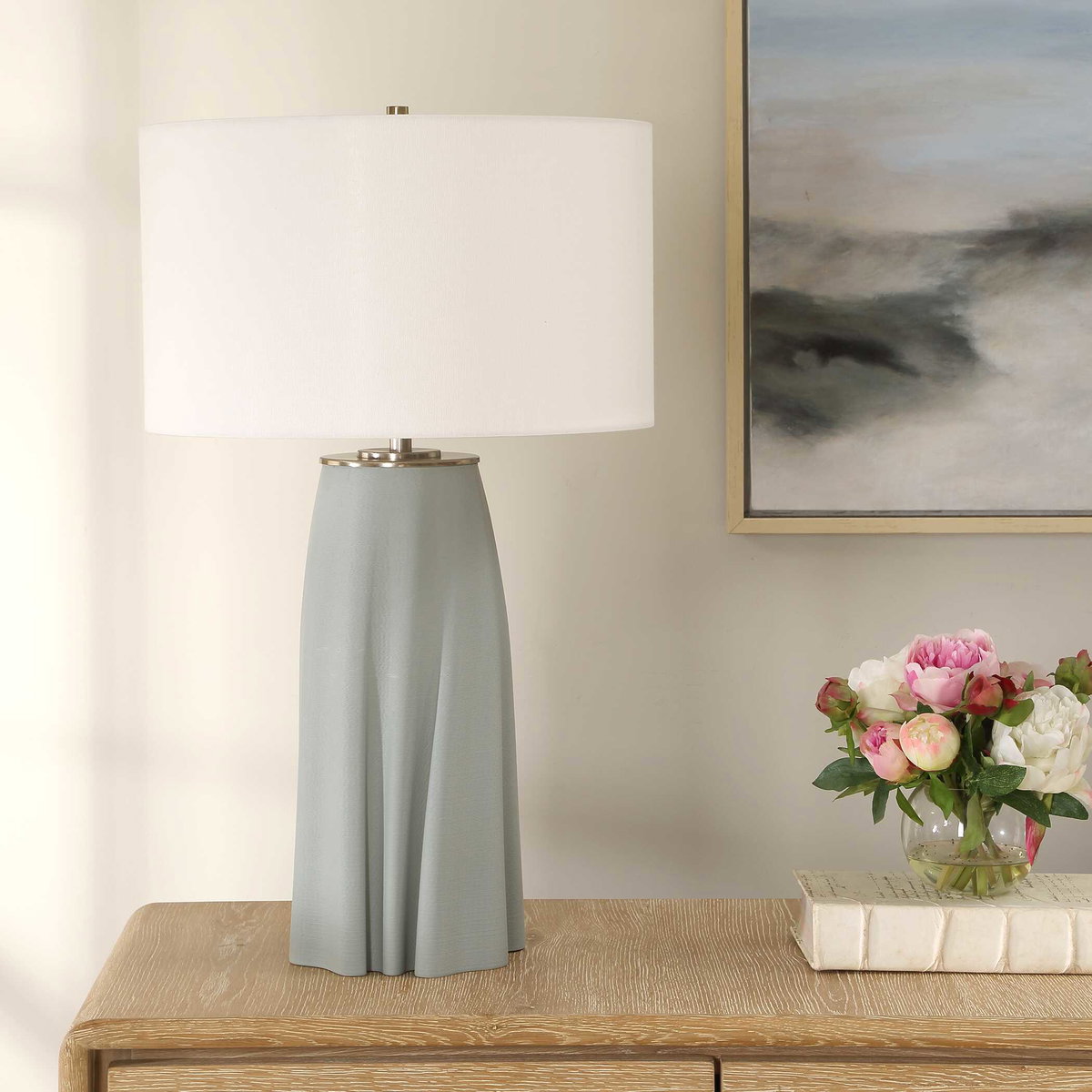 Cover Up Sculpted Table Lamp, by Uttermost, 17" width x 28.75" height x 17" depth View 3