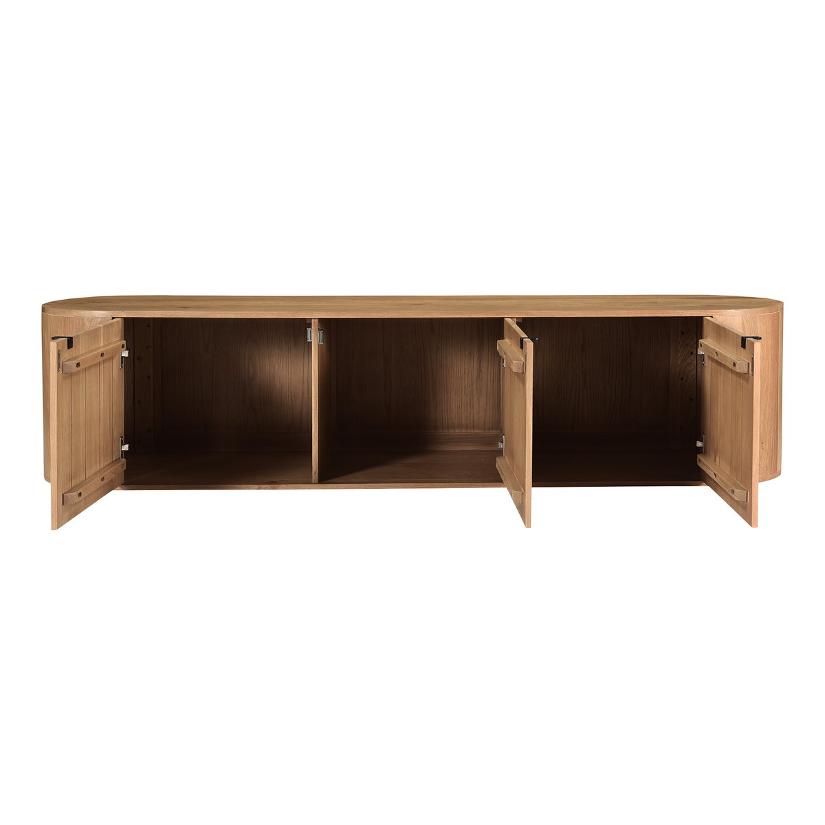 Theo Media Bench Natural, Media Console by Moe's Home, 80" width x 18" height x 18" depth View 2