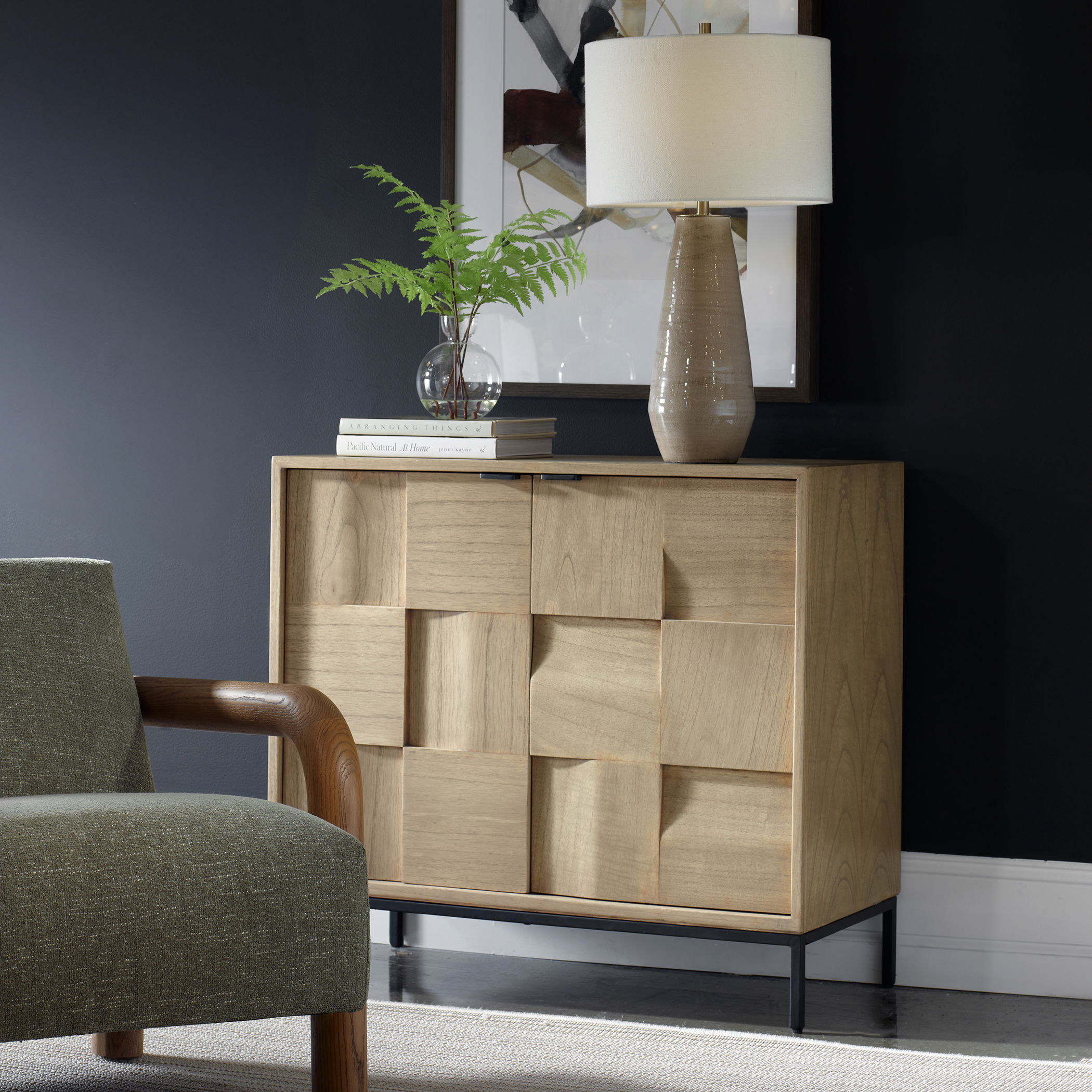 Lorenzo Geometric 2 Door Cabinet large image 