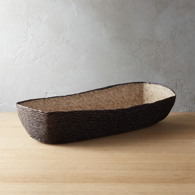 Online Designer Combined Living/Dining Lorena Long Oval Black Bread Basket