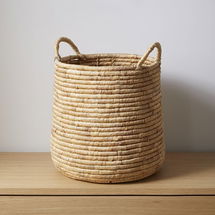 Online Designer Living Room Woven Seagrass, Round Handle, Baskets, Natural, Tall, 16.1"D x 15.7"H