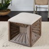 Jia Wooden Ottoman, Furniture by Uttermost, 17.37" width x 20" height x 17.37" depth thumbnail 4