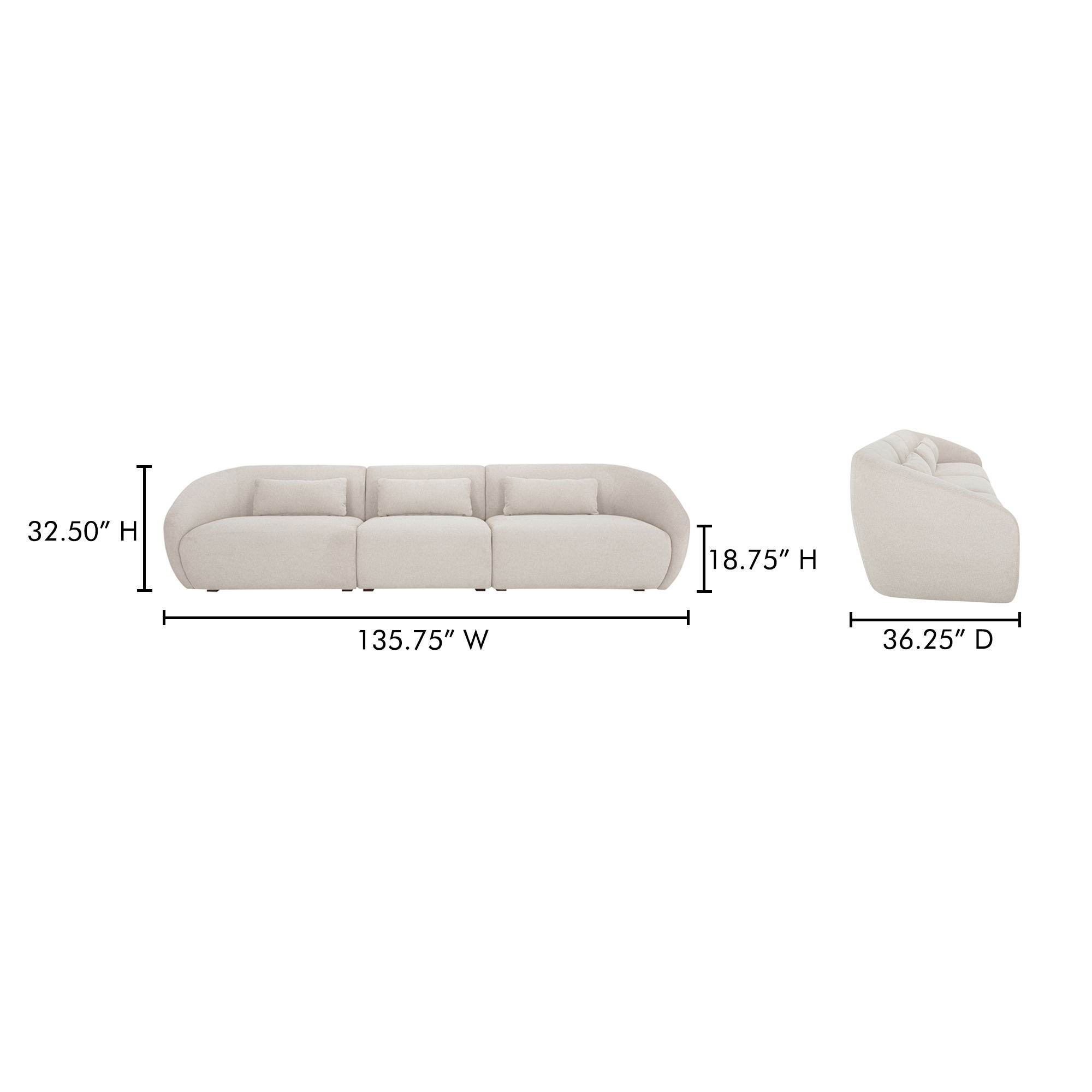 Amelia Modular Sofa Warm White large image 