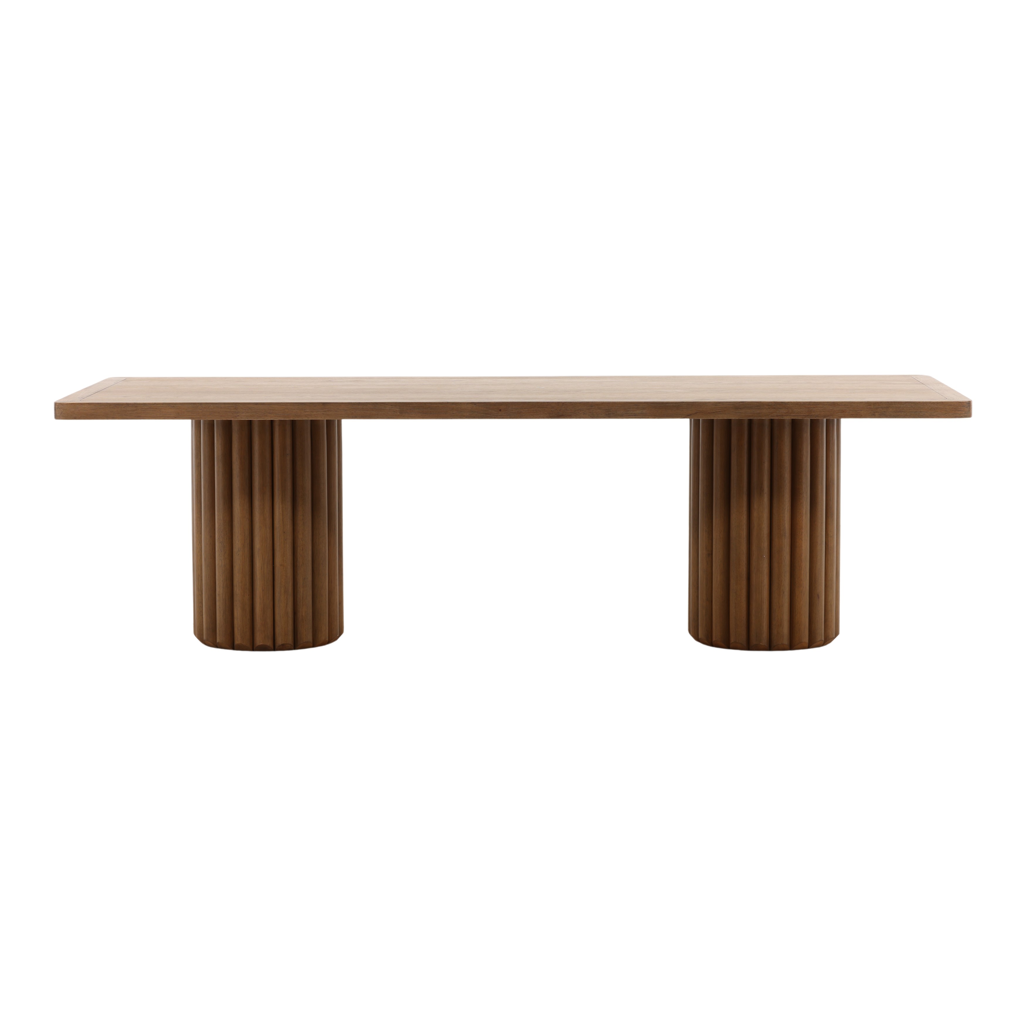 Henley Dining Table Dark Brown, by Dovetail, 101.6" width x 30" height x 42.1" depth View 2