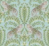 Jungle Leopard Teal Wallpaper thumbnail 0