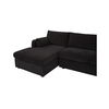 Burrow Sleeper Sectional With Storage Chaise Black Left, Sectional Sofa by Moe's Home, 115.75" width x 32.68" height x 61" depth thumbnail 6