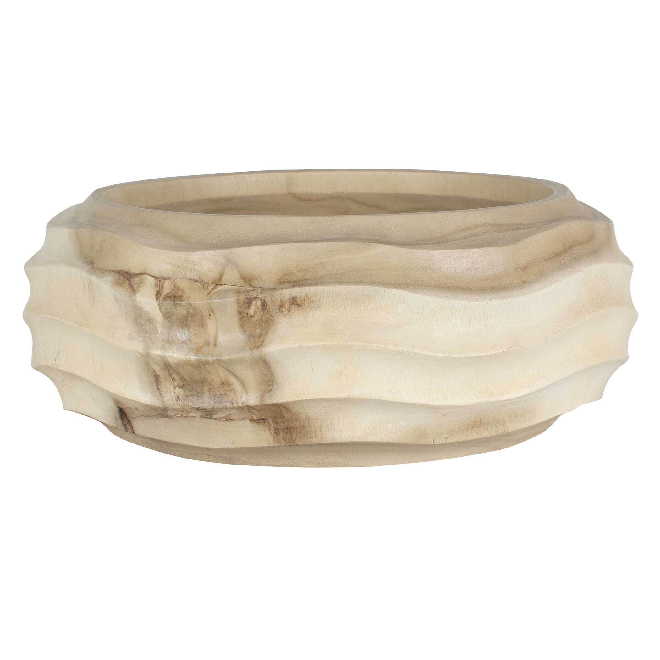 Waveform Bleached Wood Bowl large image 