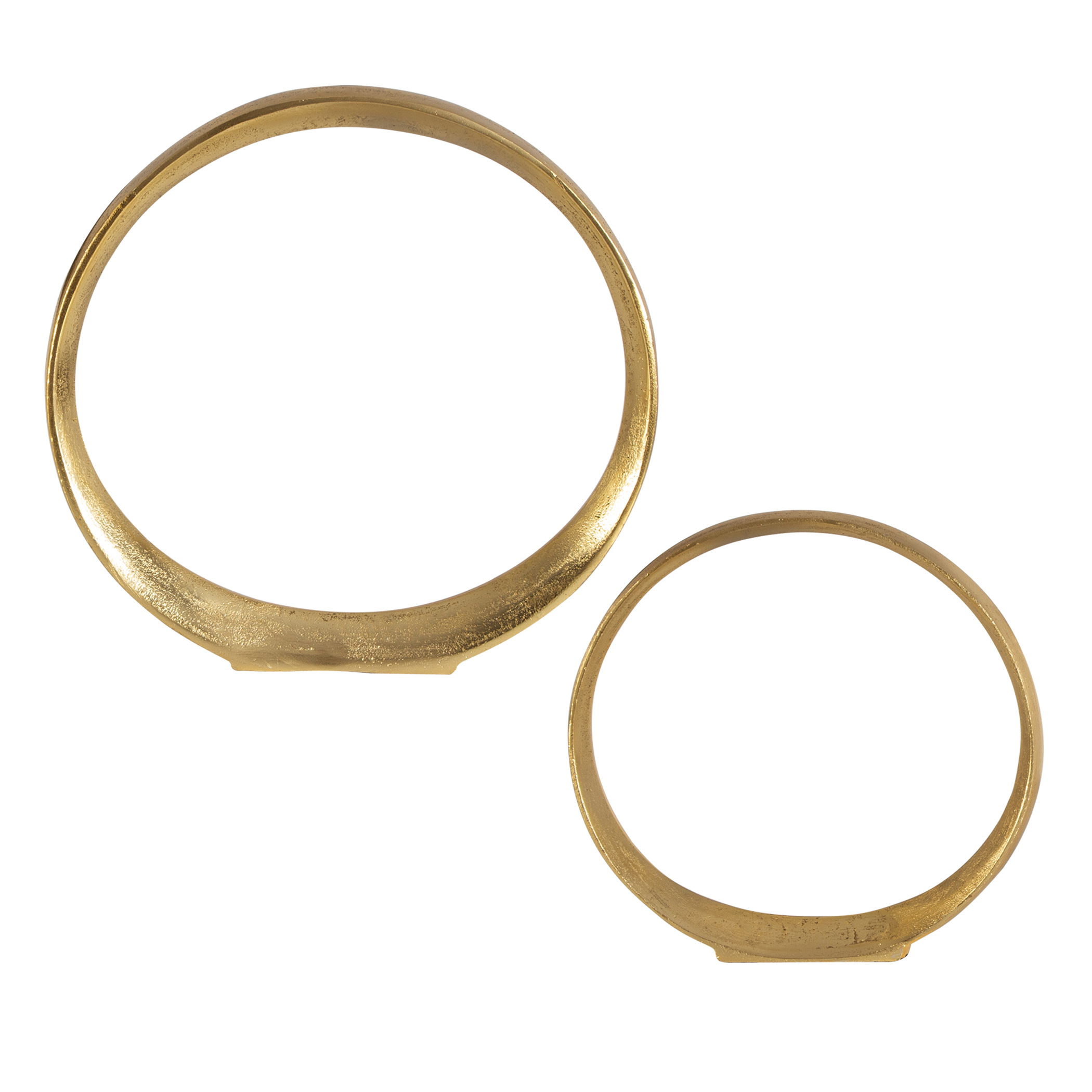 Jimena Gold Ring Sculptures Set/2, Decorative by Uttermost, 14.25" width x 14" height x 2" depth View 1