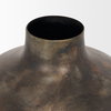 Daya Short Antiqued Gold Metal Vase, by Mercana, 6.3" length x 6.3" width x 6.5" height thumbnail 5