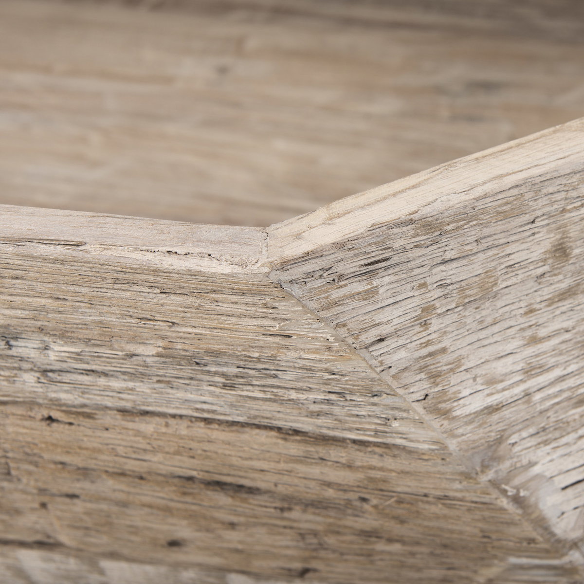 Esagono Octagonal Reclaimed Wood Coffee Table with Storage, by Mercana, 48" length x 48" width x 15" height View 12