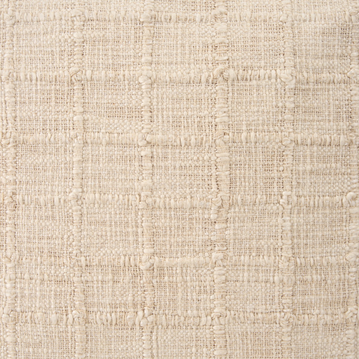Jacory 22x22 Cream Checker Textured Decorative Square Pillow Cover, Decorative Pillow by Mercana, 22" length x 0.5" width x 22" height View 10