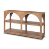 Bela 54' Arched Console Table Medium Brown Wood, by Mercana, 54" length x 16" width x 32" height thumbnail 1