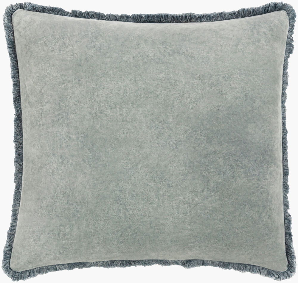 Washed Cotton Velvet Accent Pillow Poly, Decorative Pillow by Surya, 18" length x 18" width