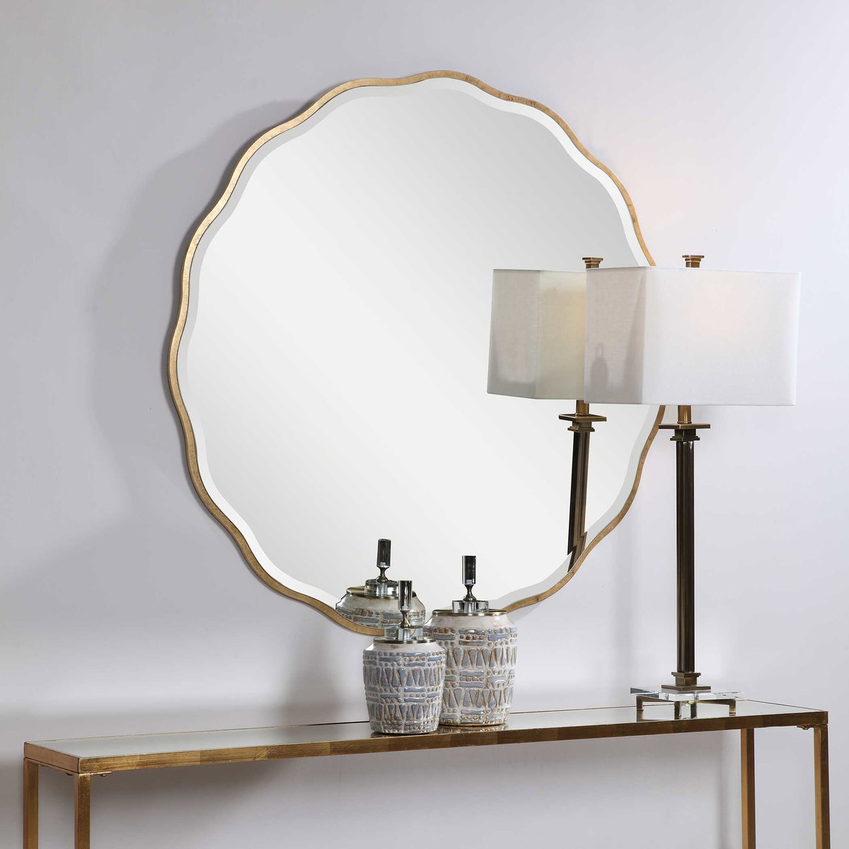 Aneta Gold Round Mirror, by Uttermost, 42" width x 42" height x 0.5" depth View 4