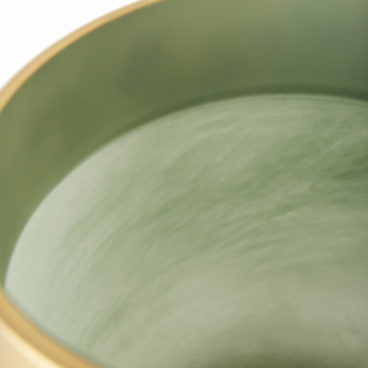 Minty   Green Glass Vase with Matte Gold Metal Neck Cuff, by Mercana, 9.92" length x 9.92" width x 9.61" height View 8