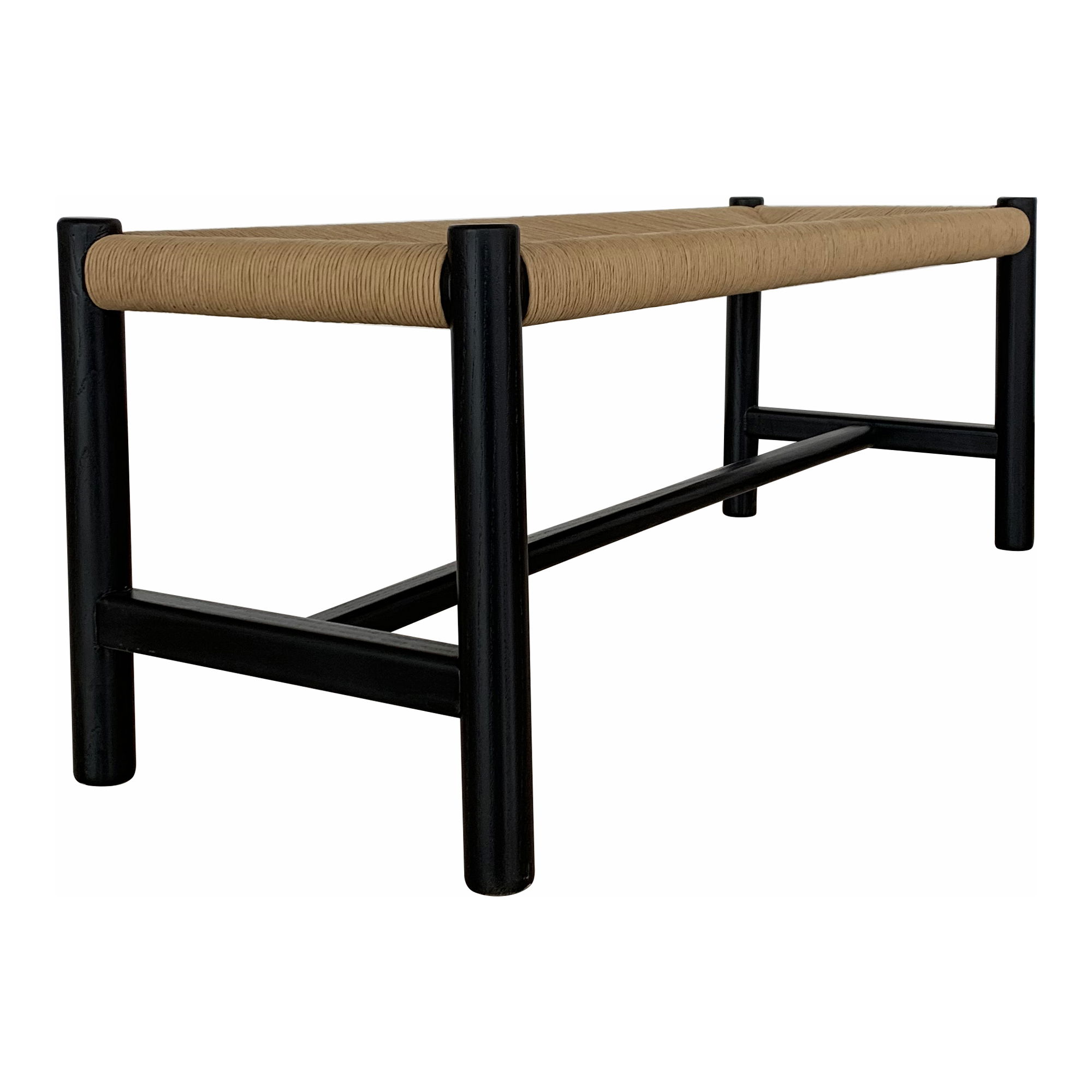 Hawthorn Large Bench Black, Benche by Moe's Home, 60" width x 18" height x 17" depth View 2