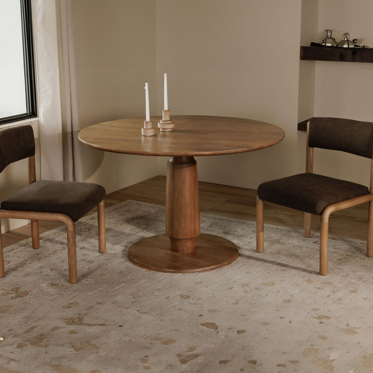 Clark Dining Table Brown, by Moe's Home, 48" width x 30" height x 48" depth View 6