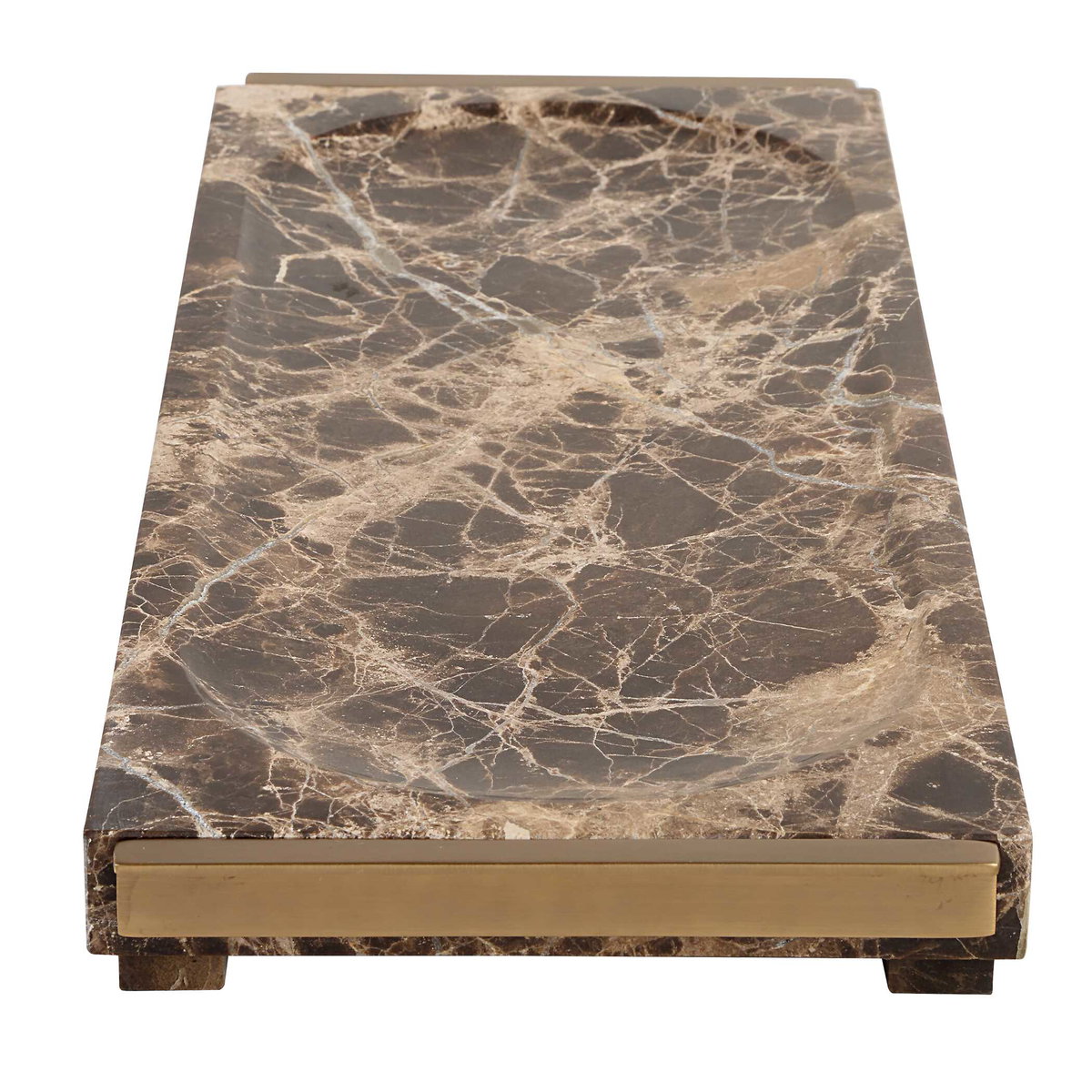 Marble Tray Crest, Decorative Tray by Uttermost, 18.87" width x 1.37" height x 7" depth View 5
