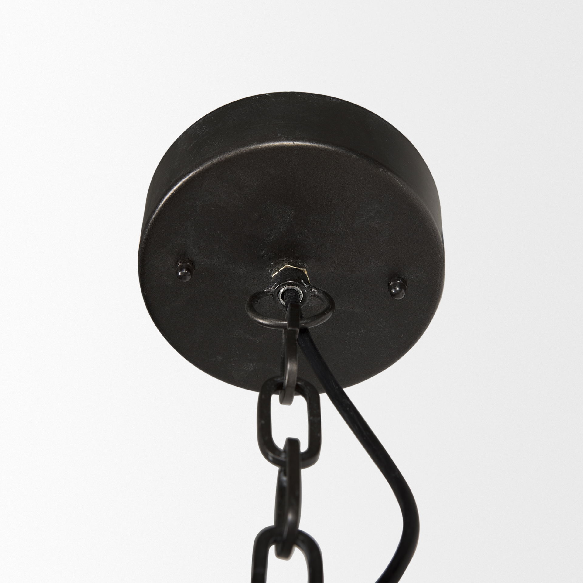 Selma Black Wood Bead and Metal Chandelier large image 