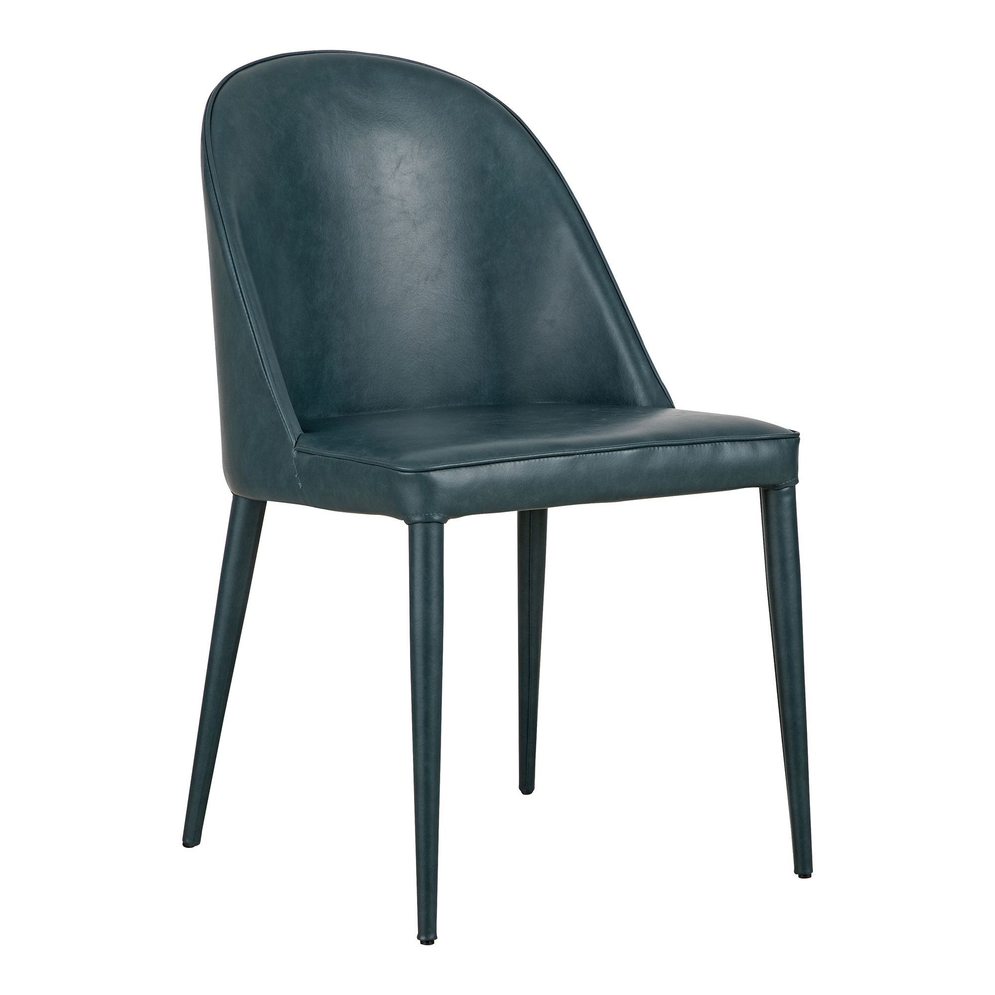 Burton Dining Chair Dark Teal Vegan Leather - Set Of Two, by Moe's Home, 18.5" width x 32.5" height x 22.5" depth View 5