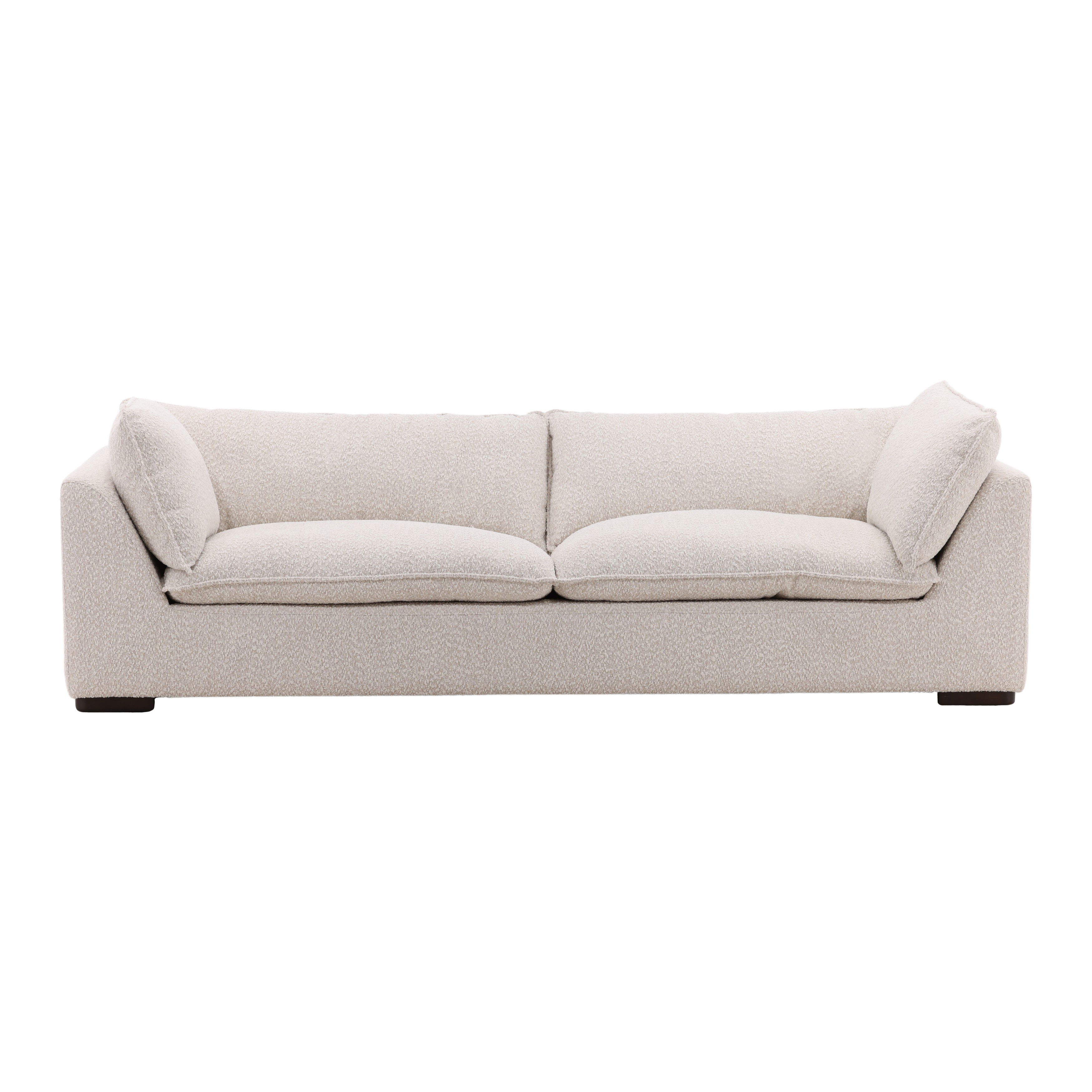 Ramona Sofa Cream, Sofas & Sectional by Dovetail, 103.5" width x 31" height x 43" depth View 2