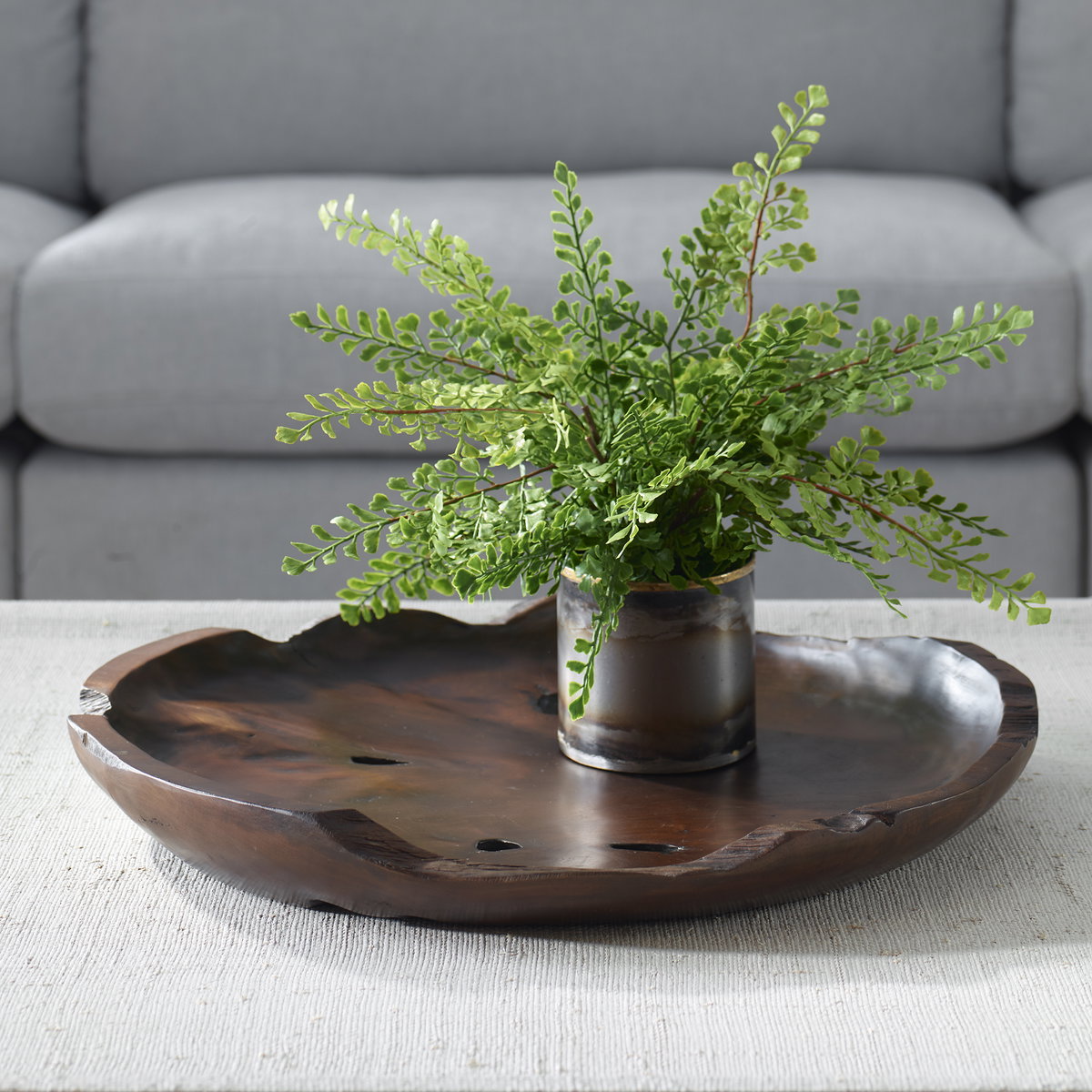 Nature's Edge Bowl, Decorative Tray by Uttermost, 20" width x 2.75" height x 20" depth View 2