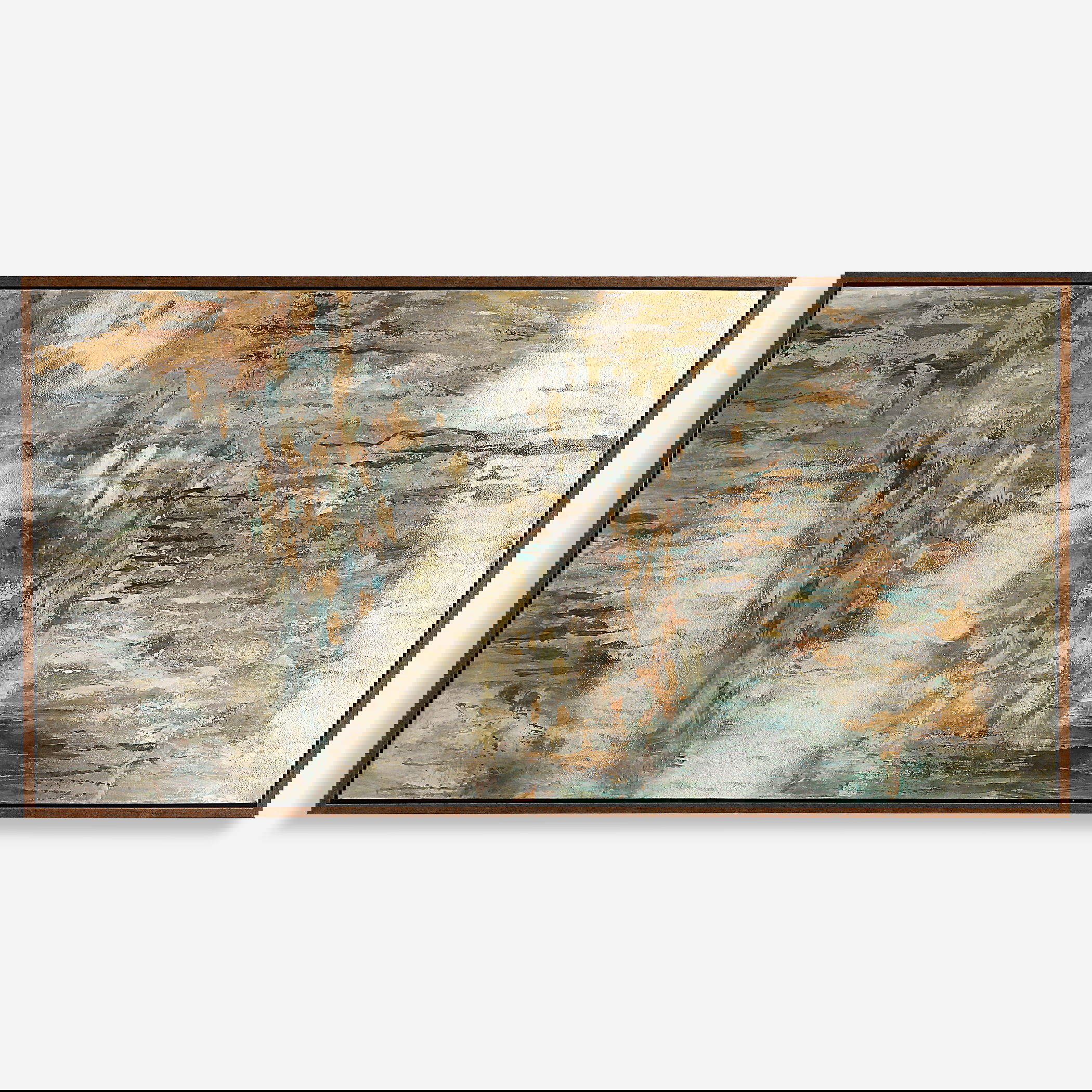 Behind The Falls Abstract Art, Painting by Uttermost, 69.75" width x 35.75" height x 1.5" depth View 1