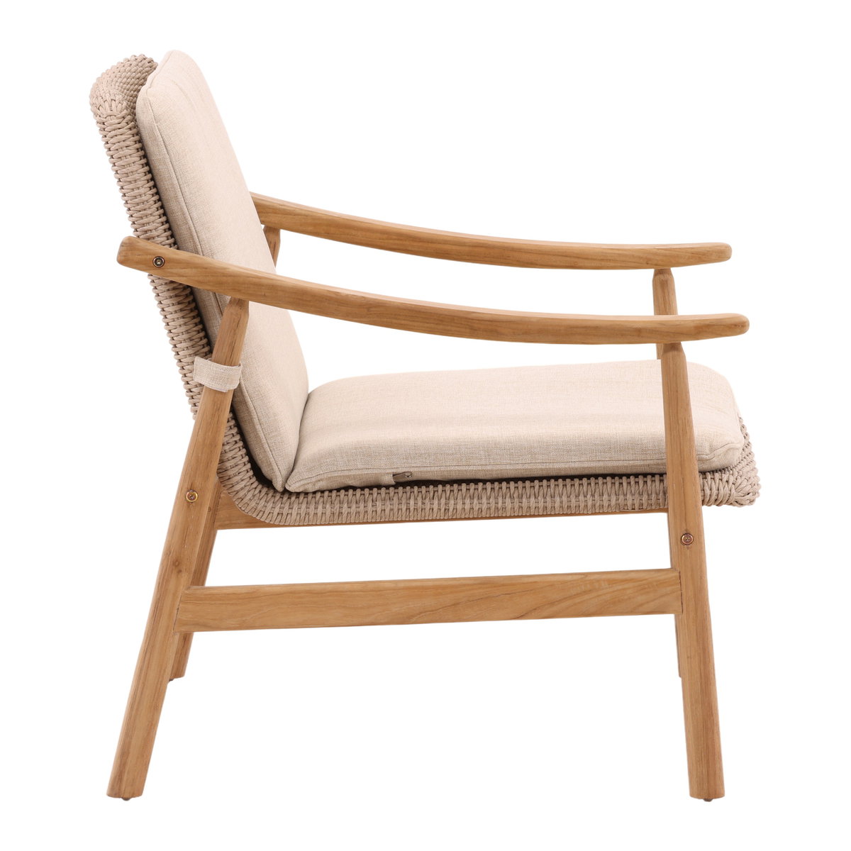 Wembley Outdoor Occasional Chair Beige, Accent Chair by Dovetail, 28" width x 31.5" height x 29.25" depth View 3