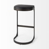 Tyson Backless 31in Seat Bar Stool | Black Leather with Black Metal, Counter & Bar Stool by Mercana, 17.25" length x 17.5" width x 31.25" height thumbnail 5