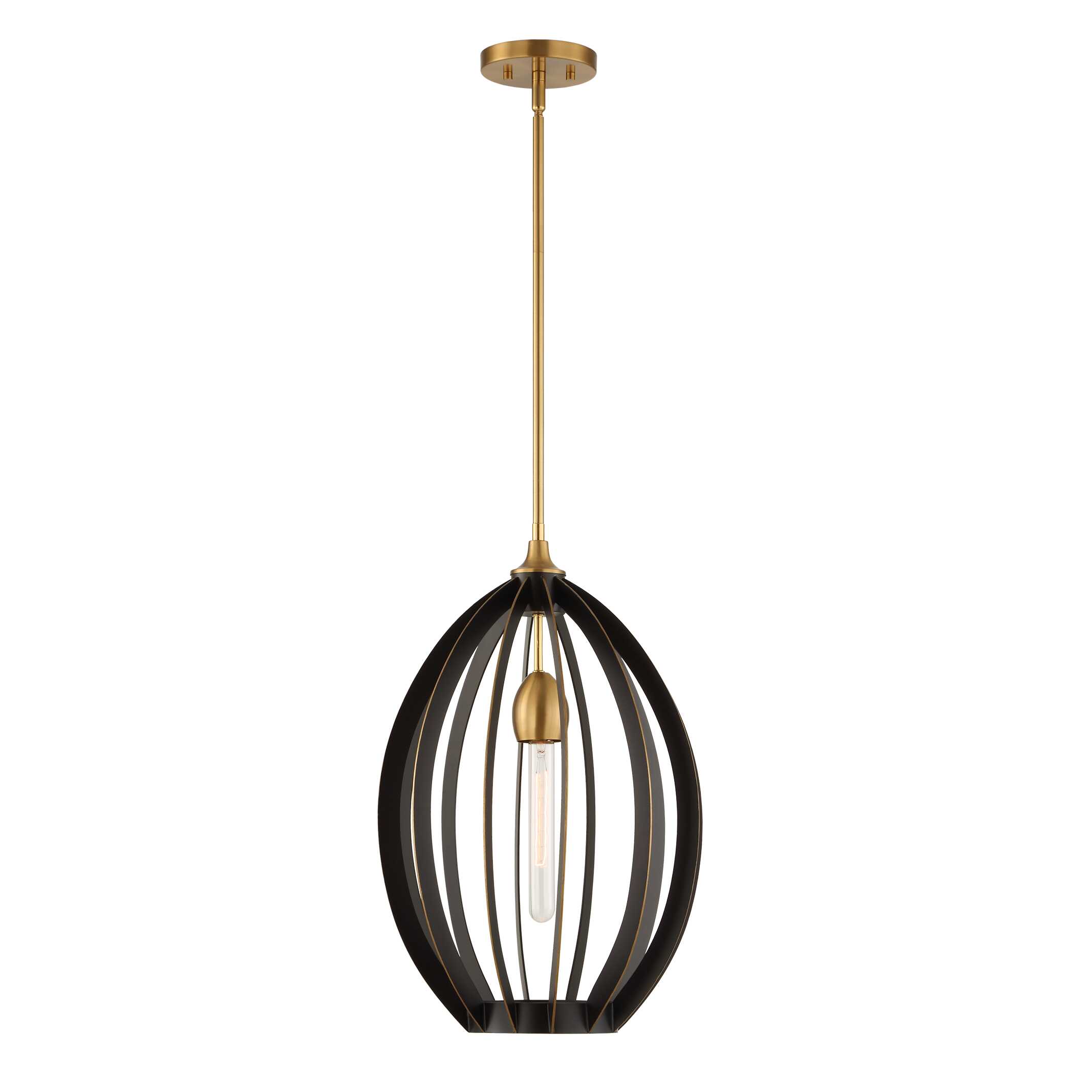 Darby 1 Light Architectural Oval Pendant large image 