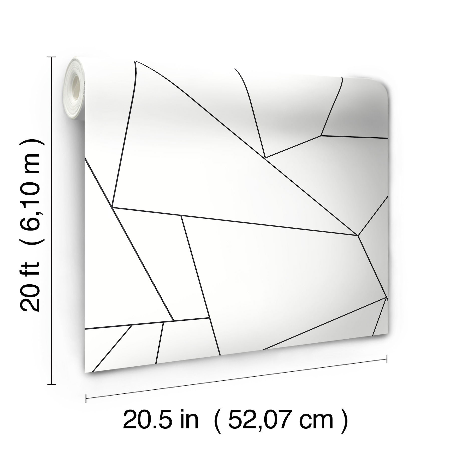 Fractured Prism Black Peel & Stick Wallpaper large image 