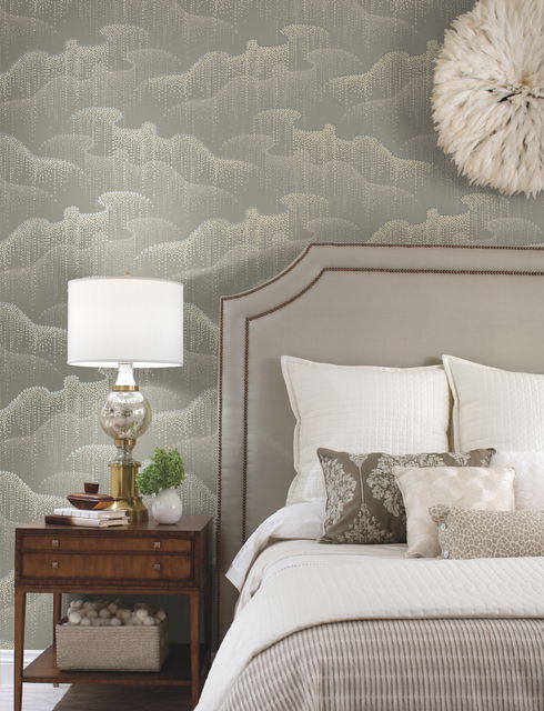 Moonlight Pearls Taupe Wallpaper