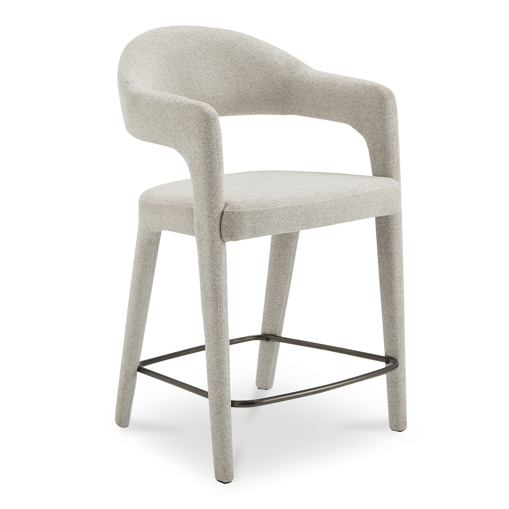 Martens Counter Stool Beige, Counter & Bar Stool by Moe's Home, 23.6" width x 39" height x 23.3" depth View 2