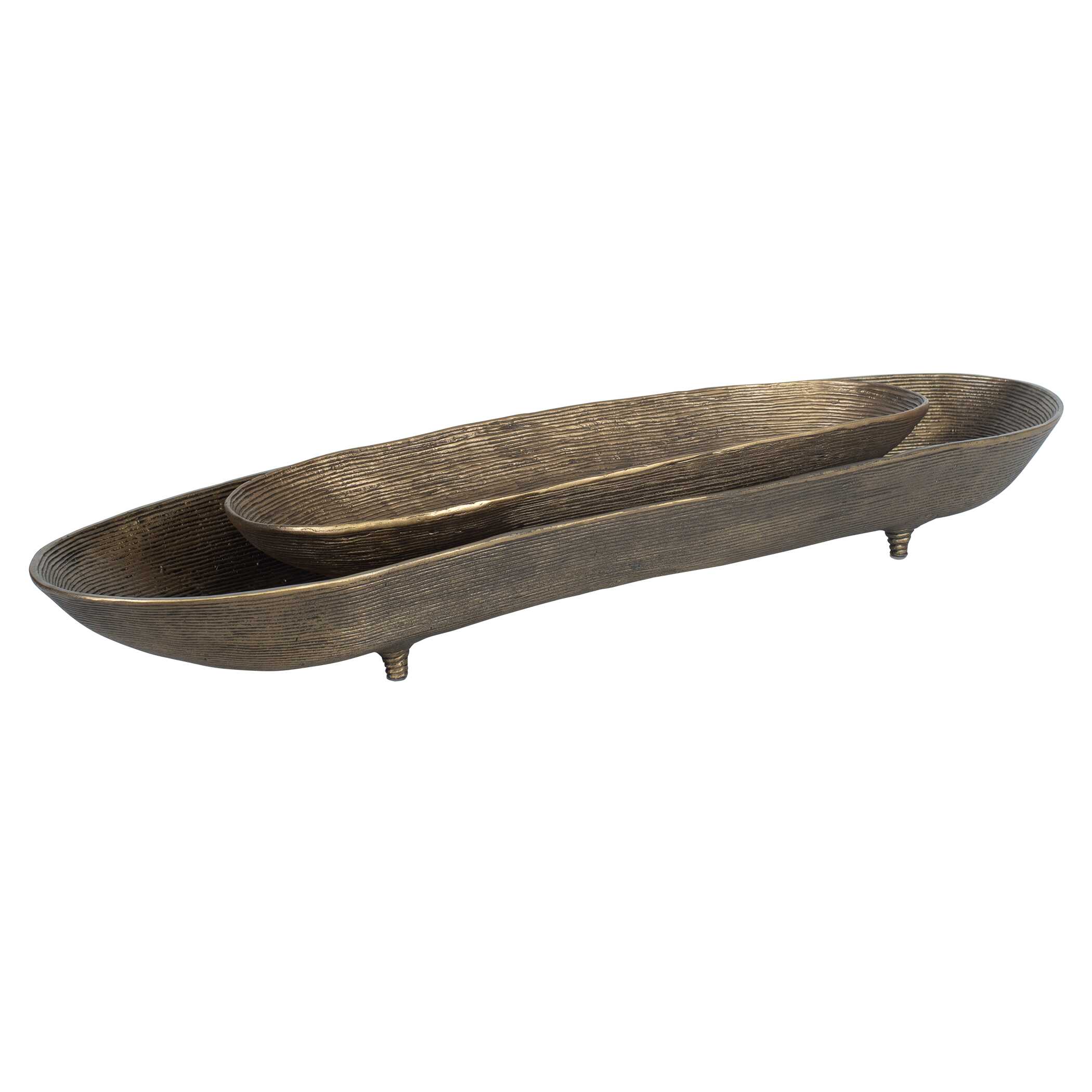 Stratum Oval Brass Bowls Set/2, Decorative by Uttermost, 33.75" width x 4" height x 9.75" depth View 6