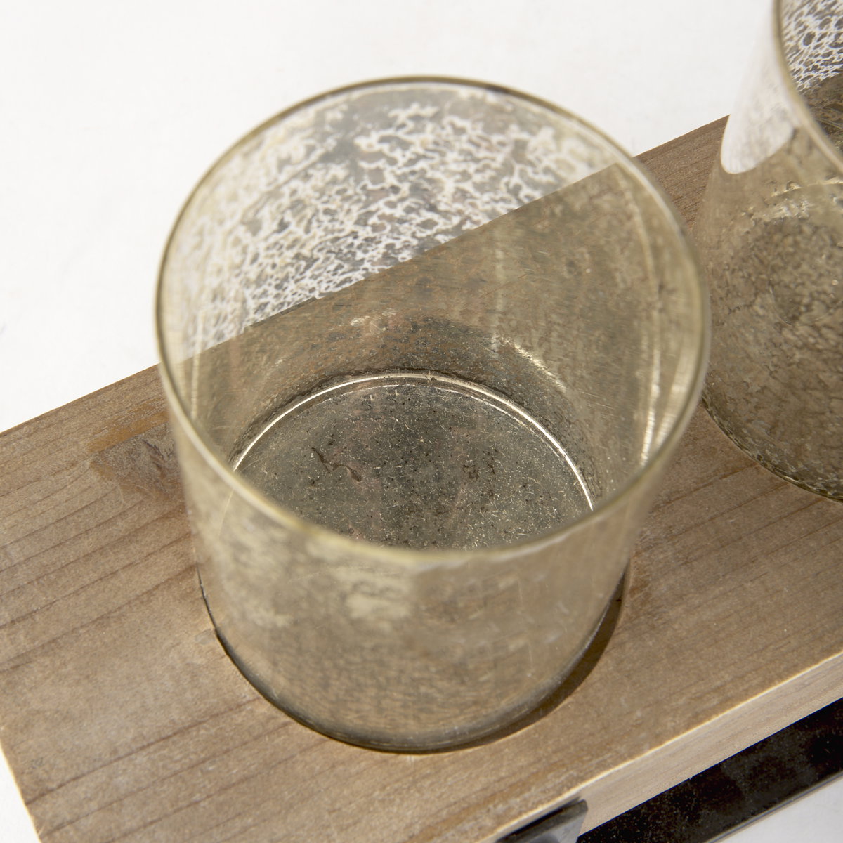 Benk Wood and Black Metal Five Cup Candle Holder, Candles & Candle Holder by Mercana, 27" length x 13.78" width x 7.09" height View 10