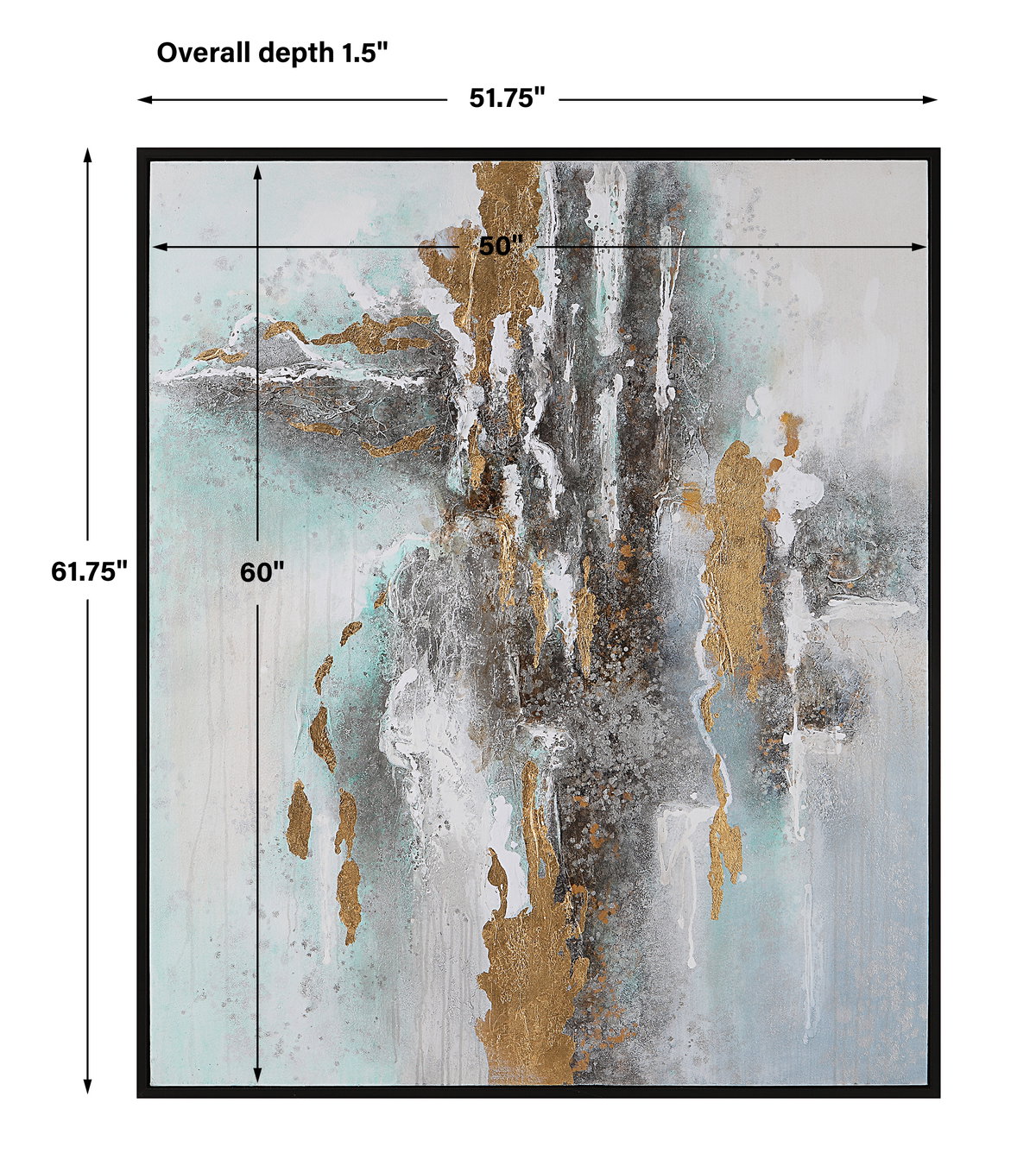 Mountain Mist Hand Painted Canvas, Art by Uttermost, 51.75" width x 61.75" height x 1.5" depth View 3