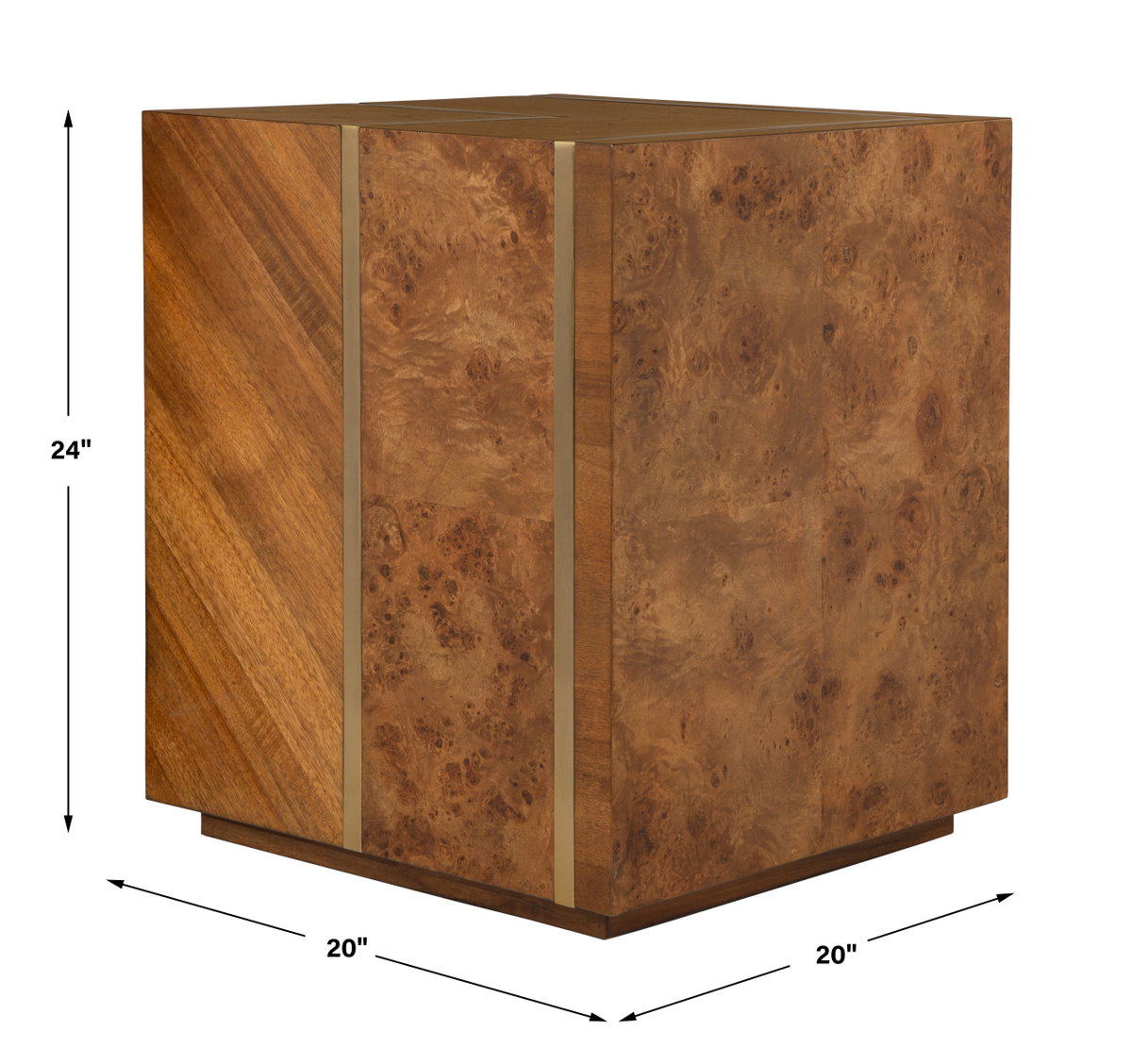 Seven Wonders Wooden Side Table, Side & End Table by Uttermost, 20" width x 24" height x 20" depth View 3