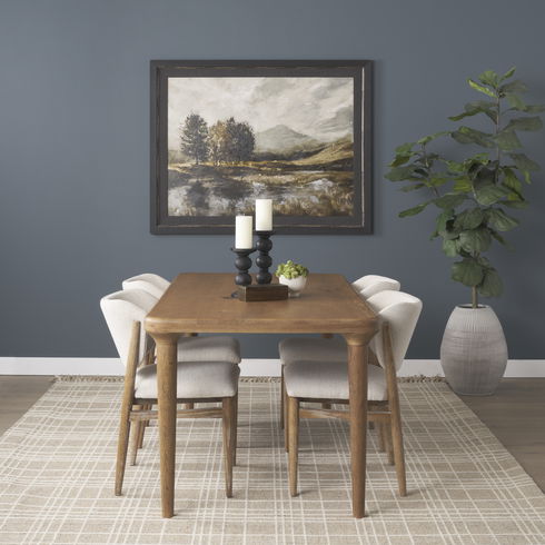 Suvan 72L Light Brown Rectangular Oak Wood Dining Table