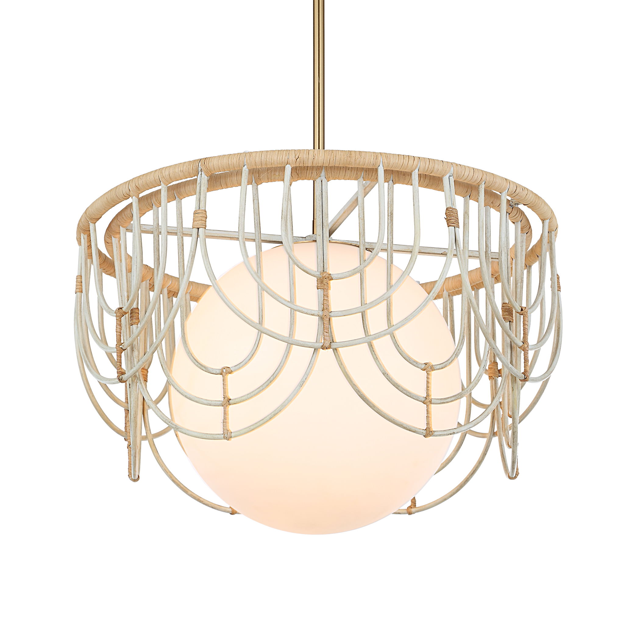 Arches 1 Light Rattan Pendant large image 