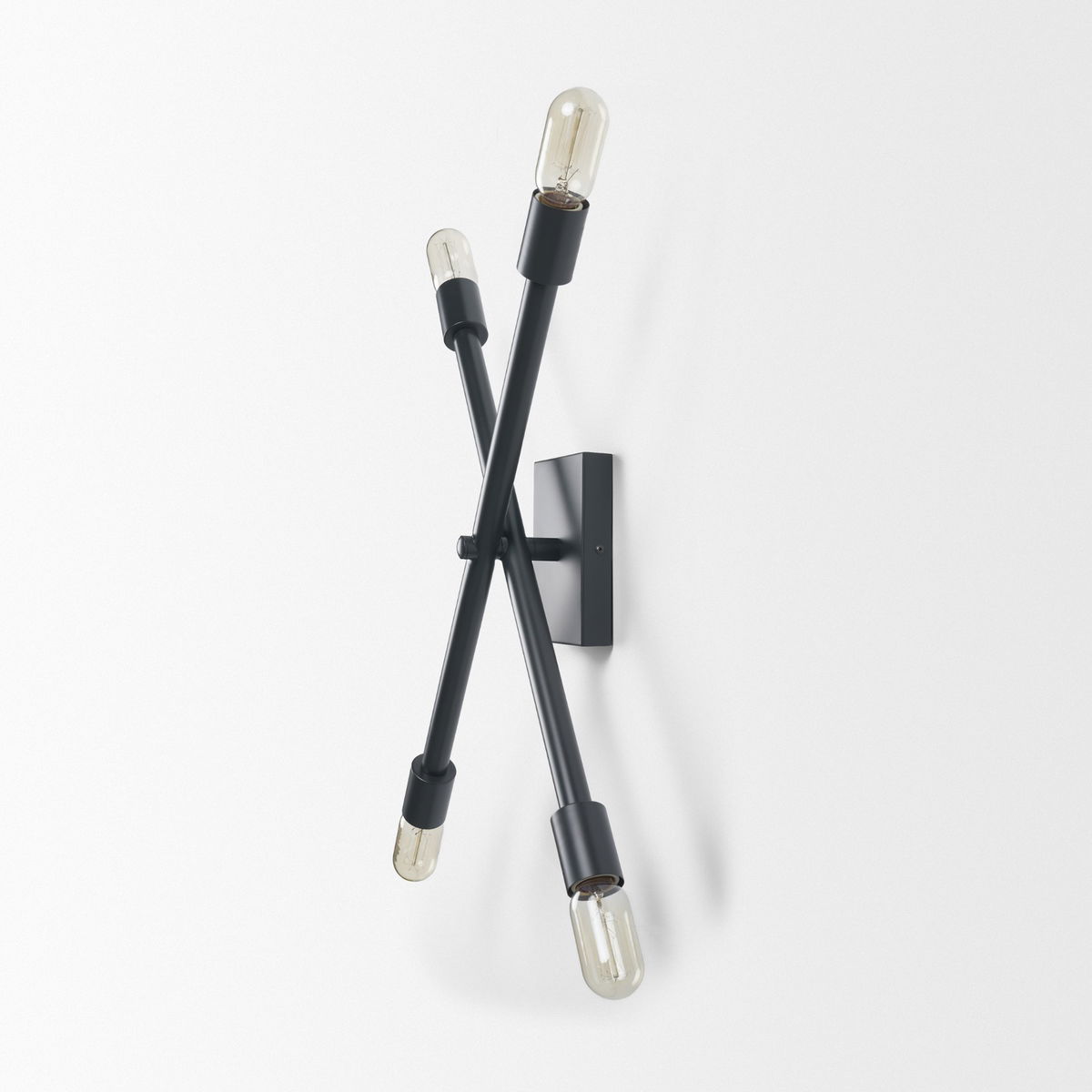Xendi 4x25 Black Toned Metal Sputnik Wall Sconce, by Mercana, 4" length x 15" width x 25" height View 4