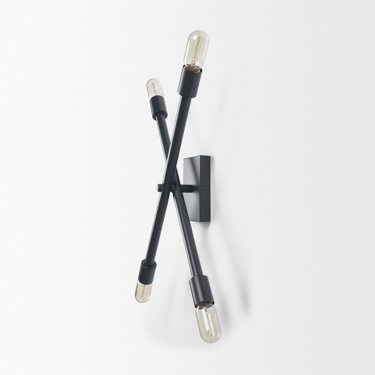 Xendi 4x25 Black Toned Metal Sputnik Wall Sconce, by Mercana, 4" length x 15" width x 25" height View 4