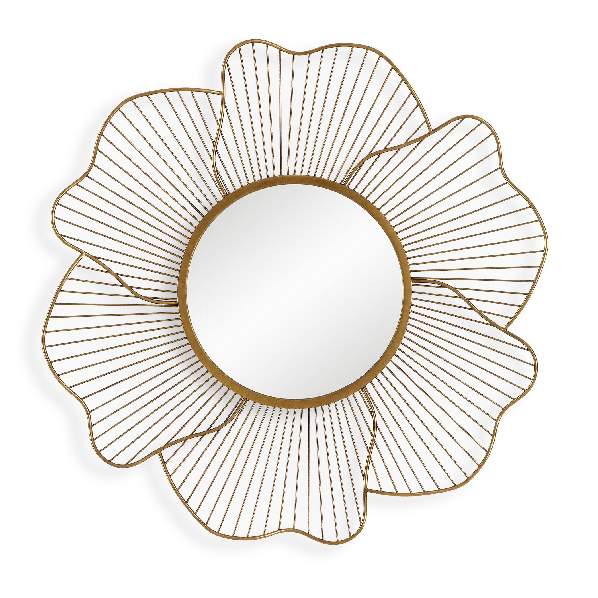 Blossom Gold Floral Mirror large image 