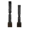 Cipher Black Wood Totems Set/2, Figurines & Statue by Uttermost, 5.12" width x 27.25" height x 4.5" depth thumbnail 5