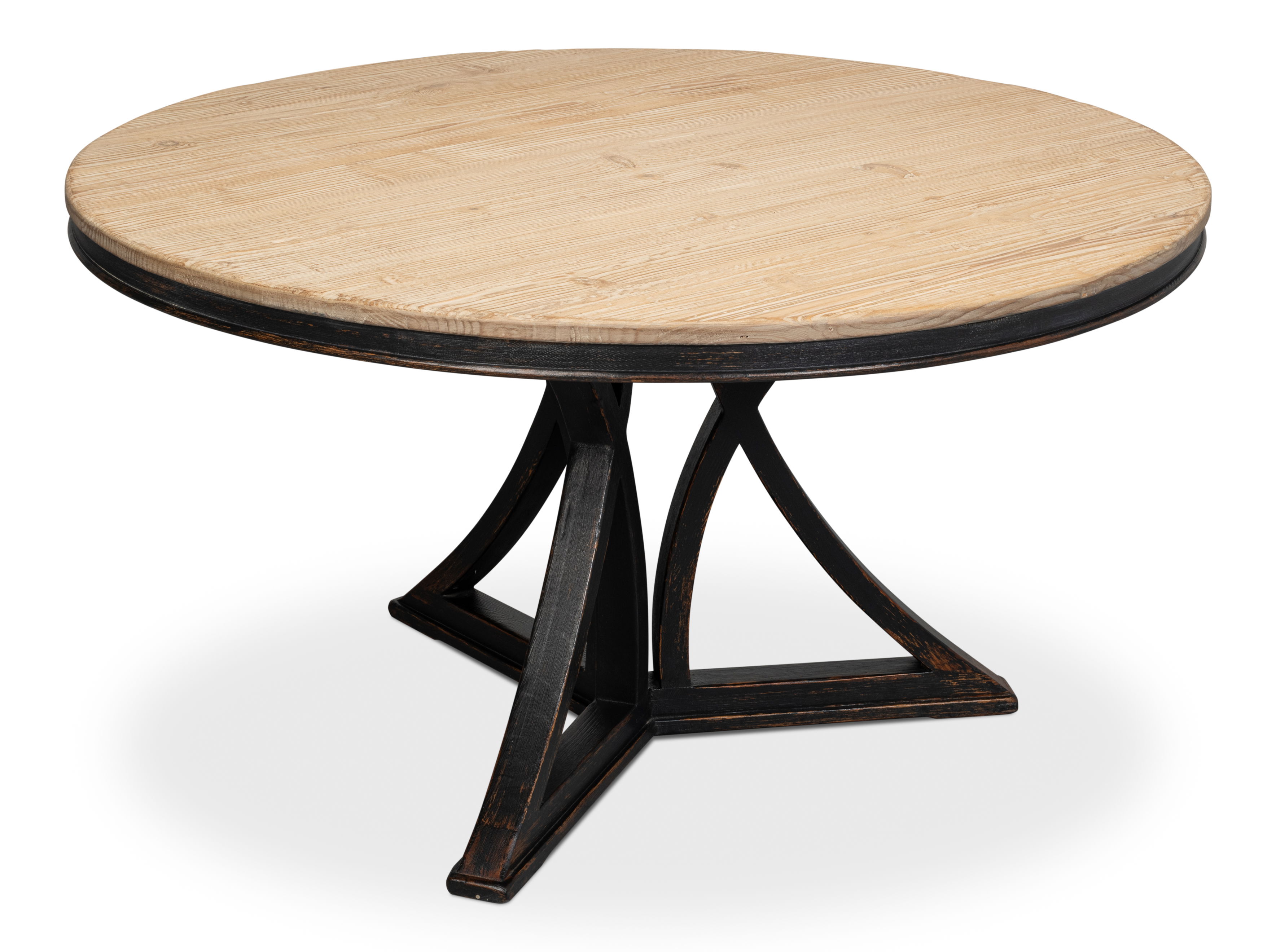 Flying Buttress Dining Table,Ant. Black, by Sarreid, 54" length x 54" width x 30" height View 10
