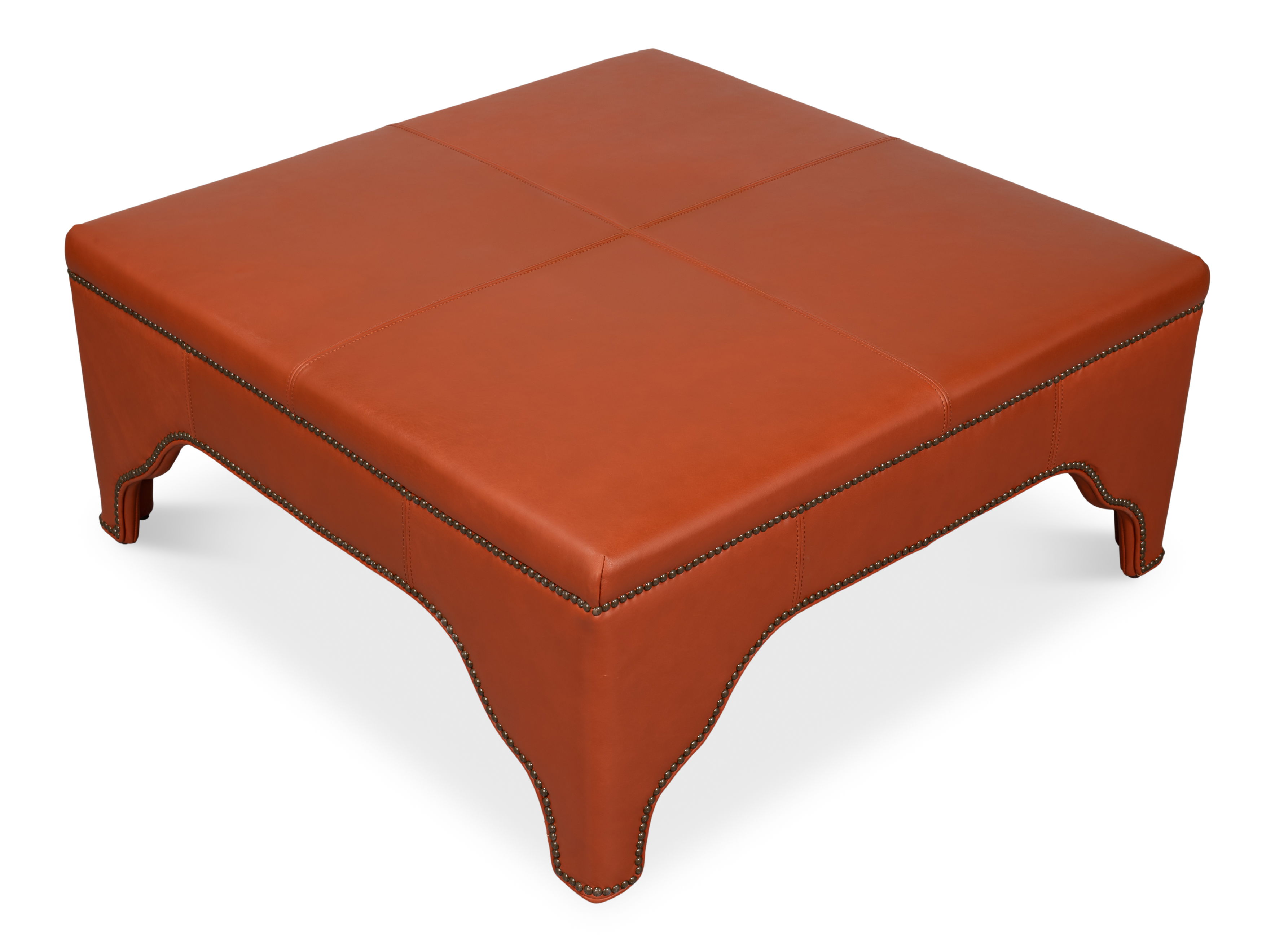 Streetman Cocktail Ottoman, Hermes Brown, Seating by Sarreid, 48" length x 48" width x 18" height View 10