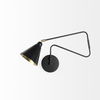 Cobalt 6L x 32W Black Metal Cone Shaped Swivel Wall Sconce thumbnail 4