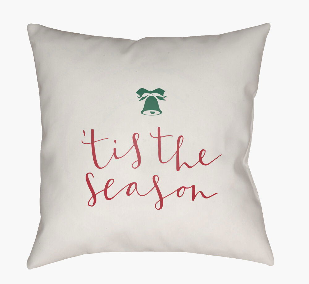 Tis The Season I Accent Pillow, Decorative Pillow by Surya, 18" length x 18" width