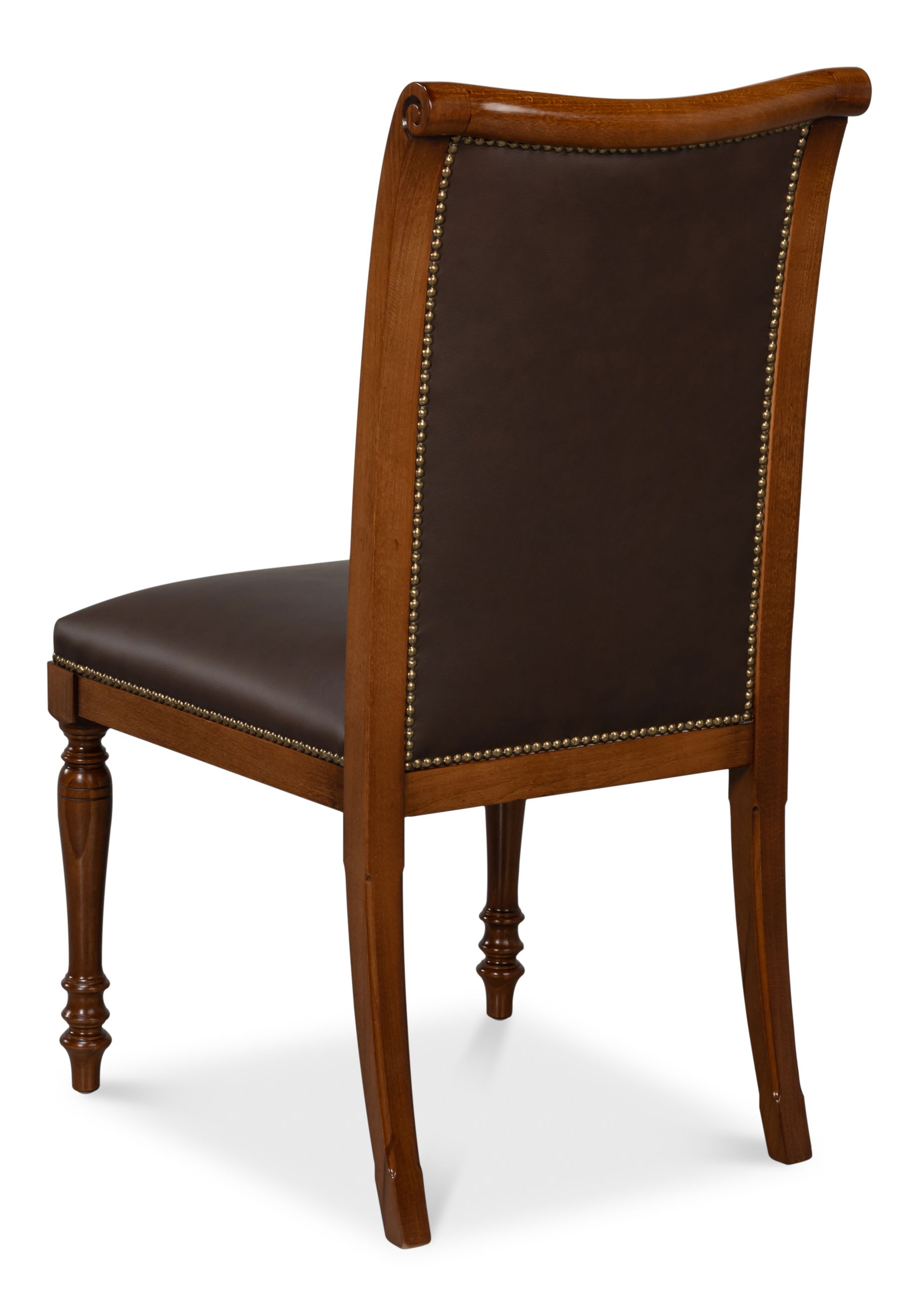 Camile Leather Side Chair, Brown large image 