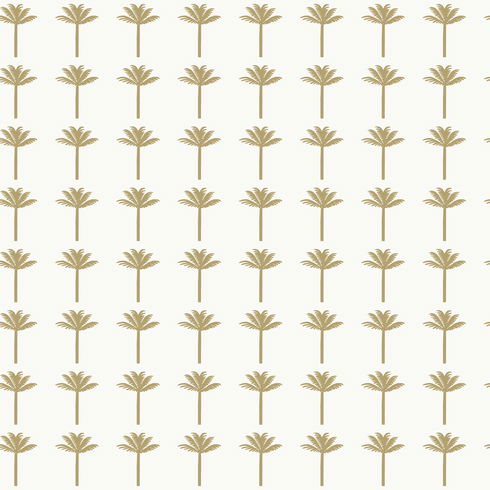Palm Bay  Gold Metallic Wallpaper