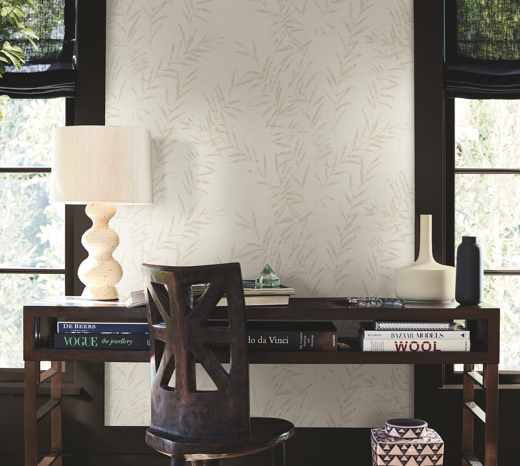 Allerton Bamboo Alabaster Wallpaper large image 